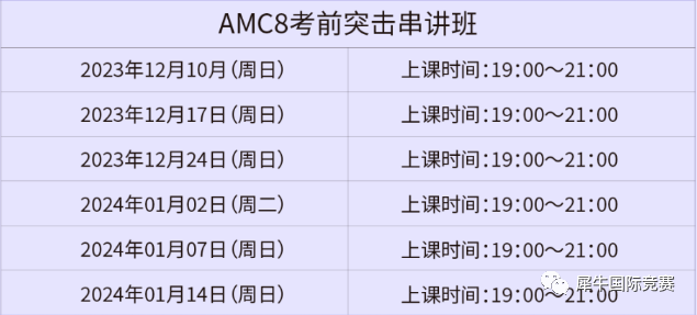 机构AMC8考前突击课程（网课）火热报名中！