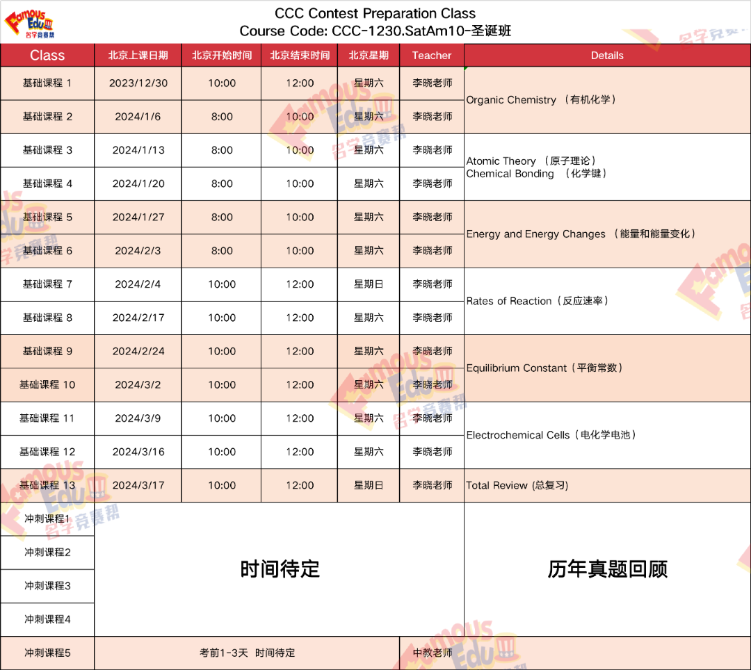 开课通知 | CCC化学重点提分秘诀，冲刺金奖真的没那么难！