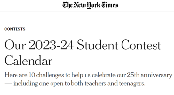 纽约时报创新观点写作竞赛即将开始，想要申请文社科的同学千万别错过！