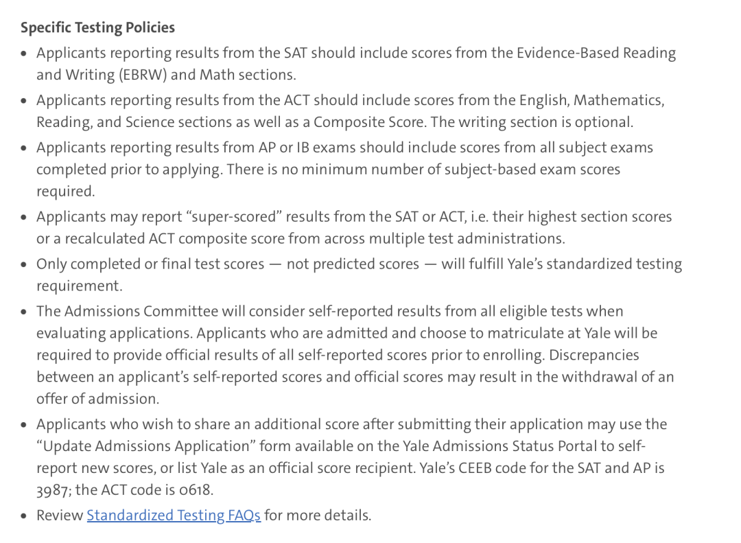 耶鲁大学官宣恢复标化！AP/IB成绩可替代ACT/SAT