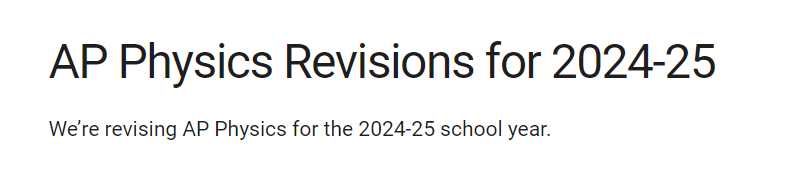 2025年AP物理4门科目考试内容&形式重大变化！
