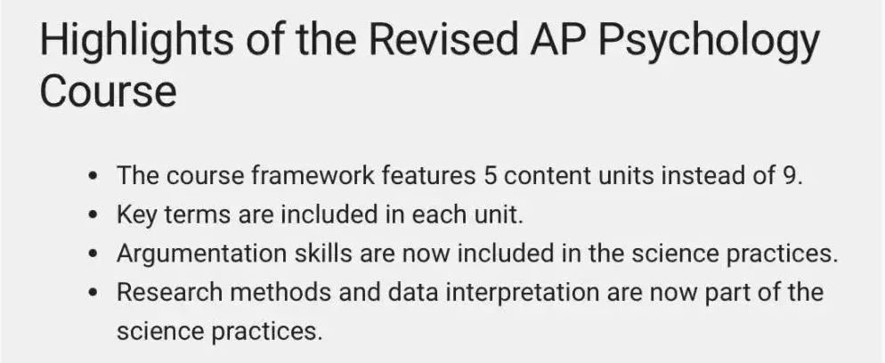 AP心理学考试形式&考纲内容变化！新考纲将于2025年首考！