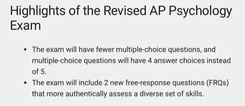 AP心理学考试形式&考纲内容变化！新考纲将于2025年首考！