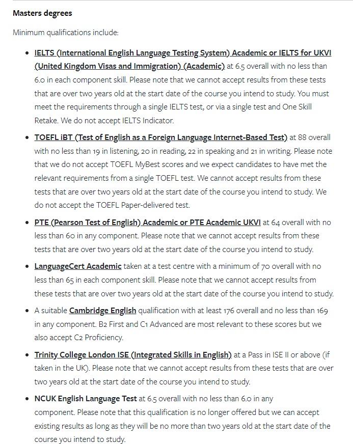 盘点QS前百英国大学接受的英语考试类型及最低分数要求