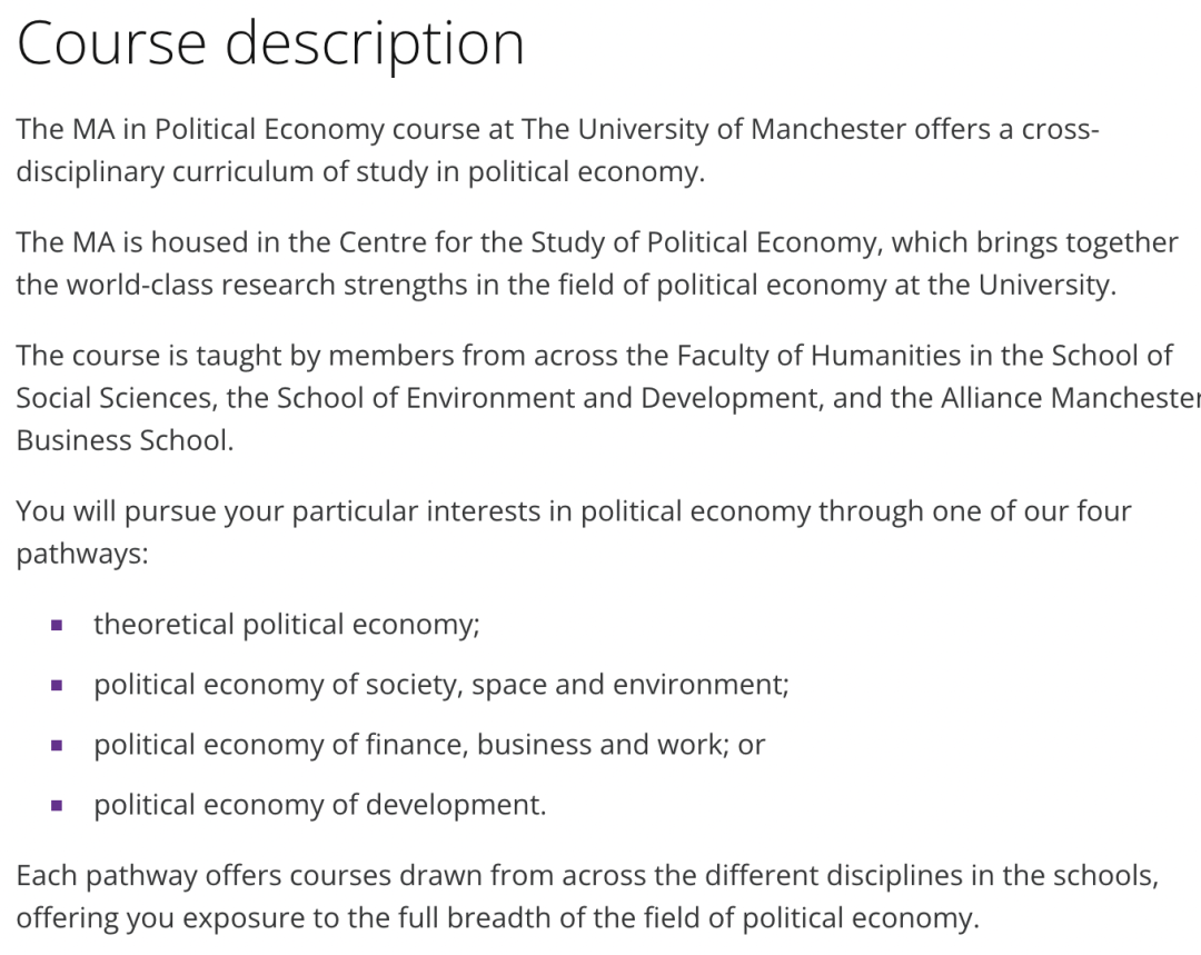 英国留学 | 曼彻斯特大学政治经济文学硕士