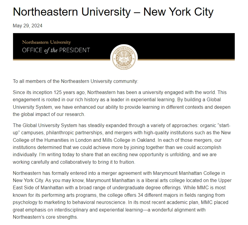 官宣！全美带薪实习Top1的东北大学开设纽约校区？坐标曼哈顿！