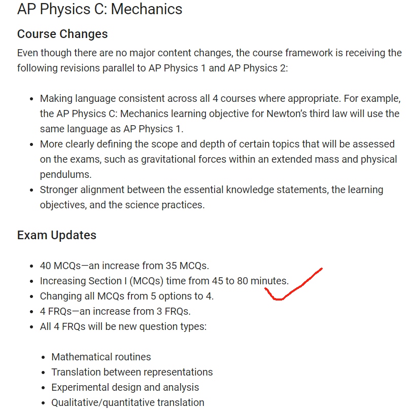 CB更新【AP物理】2024-25年新考纲：考题和时长变化！