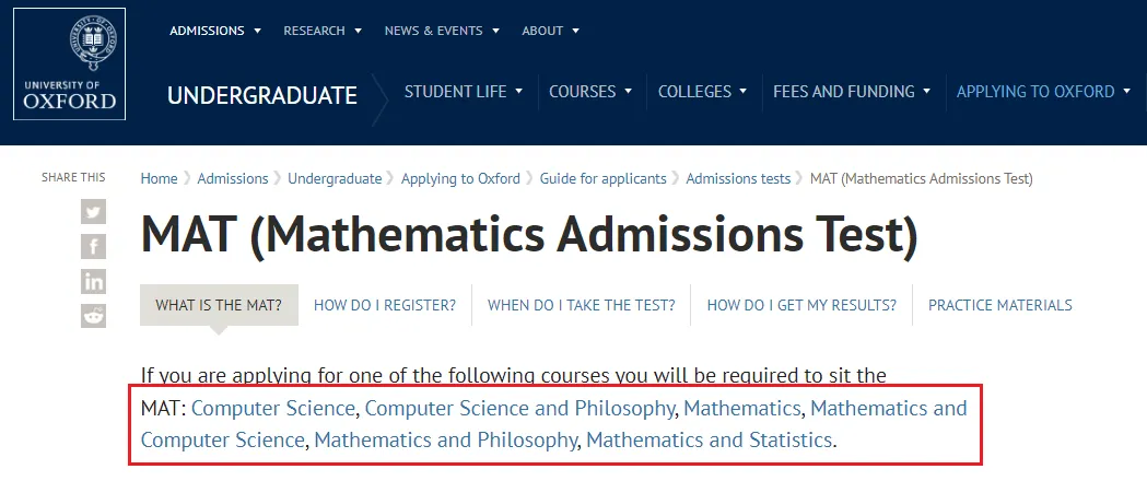 同为数学入学考试，MAT、STEP、TMUA区别是什么？