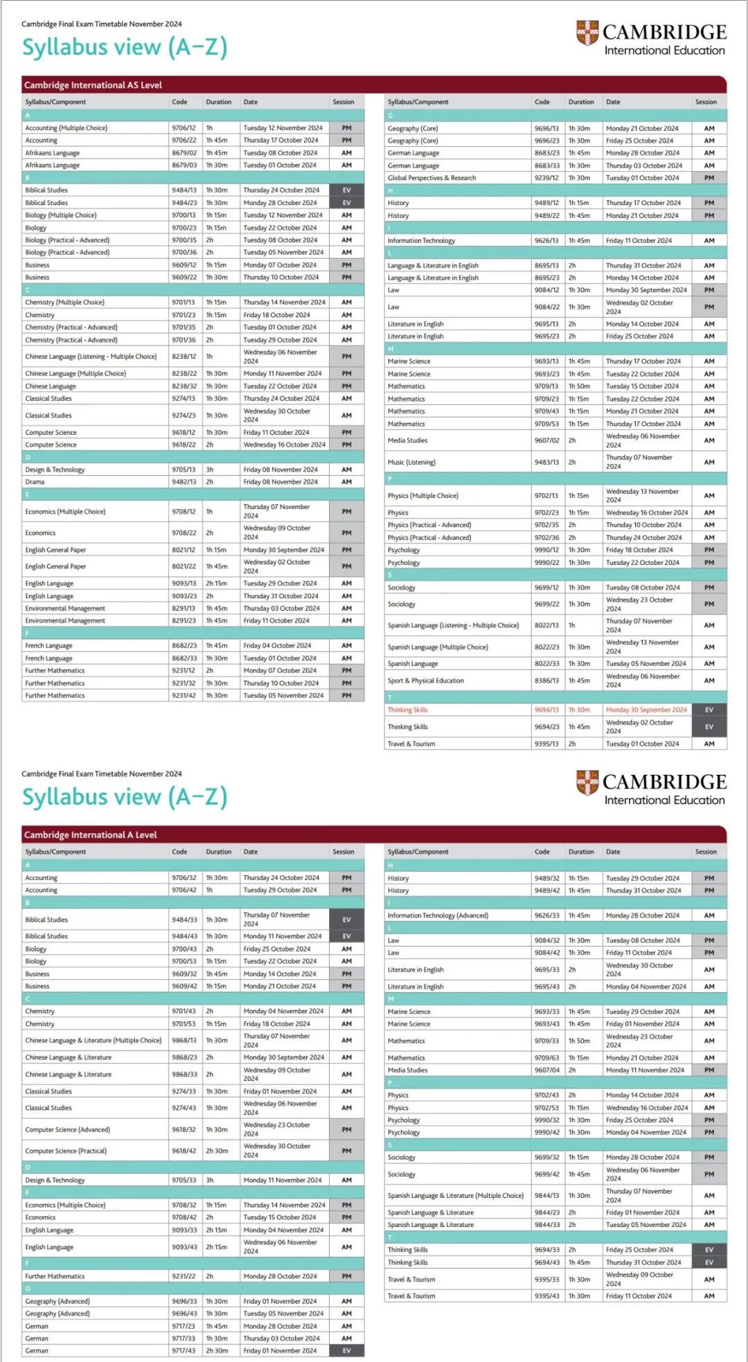 A-level&IG秋季考试报名时间已公布！可选科目有限？我想考的科目还能报吗？？？