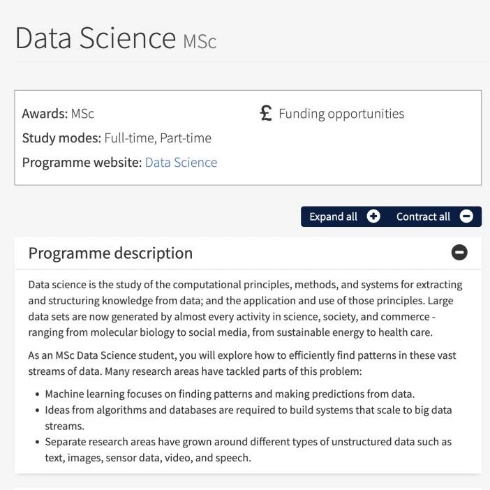 爱丁堡大学数据科学硕士2025fall申请要求、截止日期及录取数据