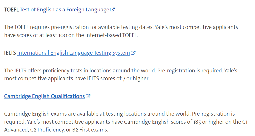 加州理工、康奈尔多邻国最低要求130分，附美国TOP30综合性大学语言类考试政策！