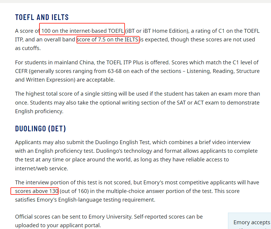 加州理工、康奈尔多邻国最低要求130分，附美国TOP30综合性大学语言类考试政策！