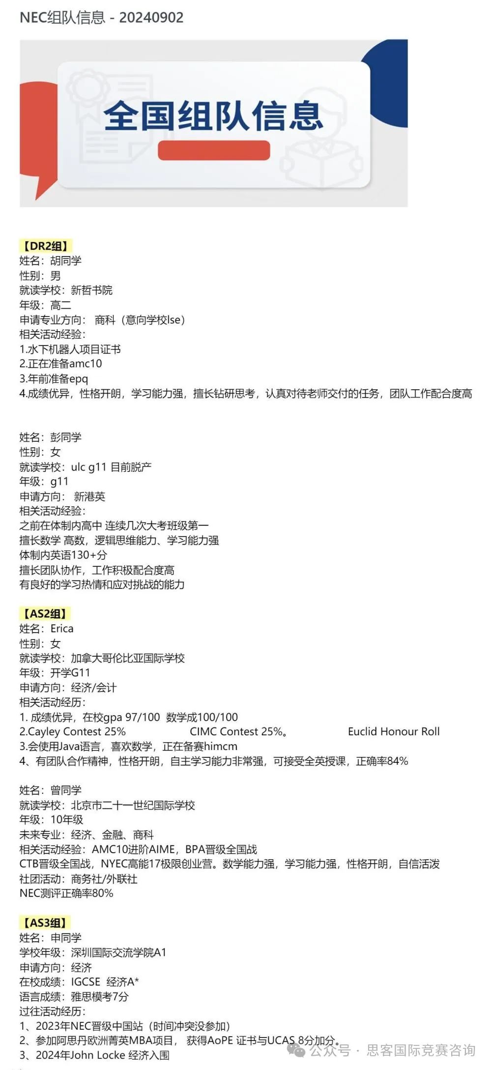 AP体系的学生参加NEC竞赛优势在哪？NEC竞赛考察内容是什么？附NEC竞赛组队信息